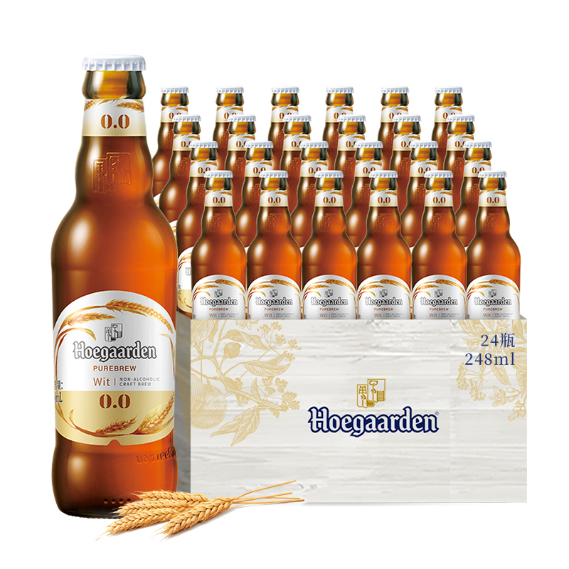 福佳白啤酒0脂小麦果味啤酒无醇啤酒248ml24瓶装视频