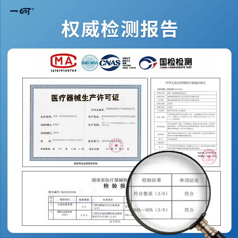 [苏宁宜品联名]一呵医用外科口罩三层过滤正规正品一次性口罩10包100片 泡泡绳耳带