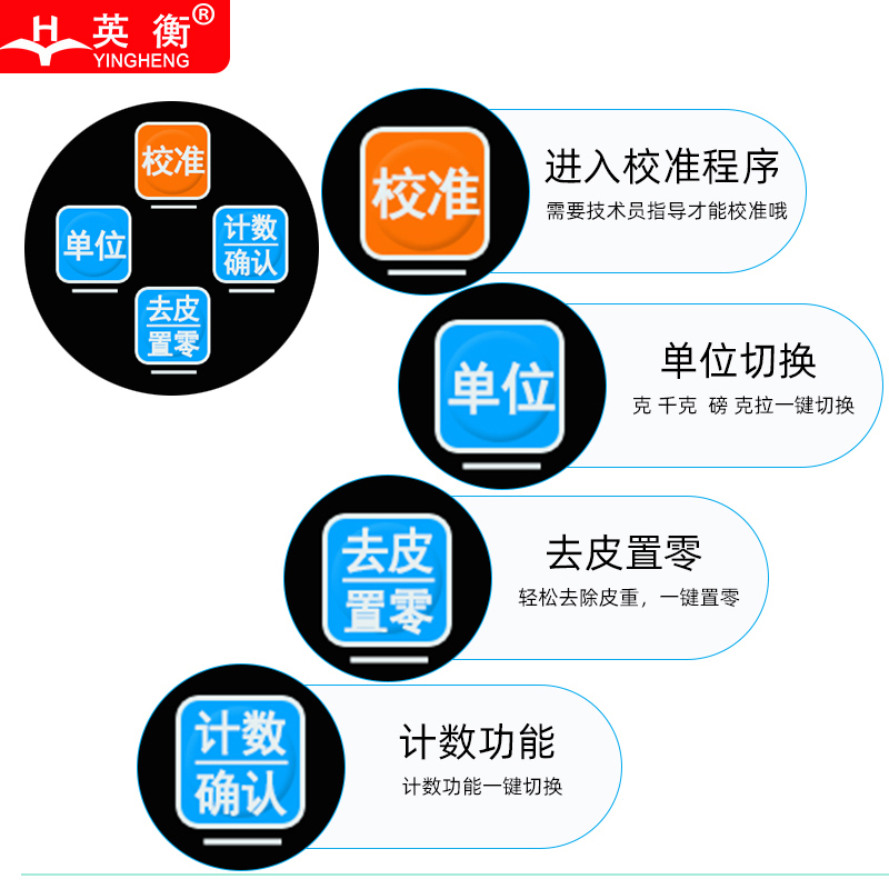 英衡[充电款量程30kg精度1g]精准电子秤0.1g商用电子台秤30kg工业秤高精度计重秤精密克称工厂秤茶叶秤五金秤