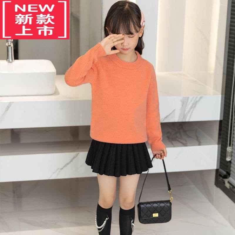 可莉允儿童纯山衫女童装男童毛衣宝宝套头打底中大童秋冬加厚衫图片