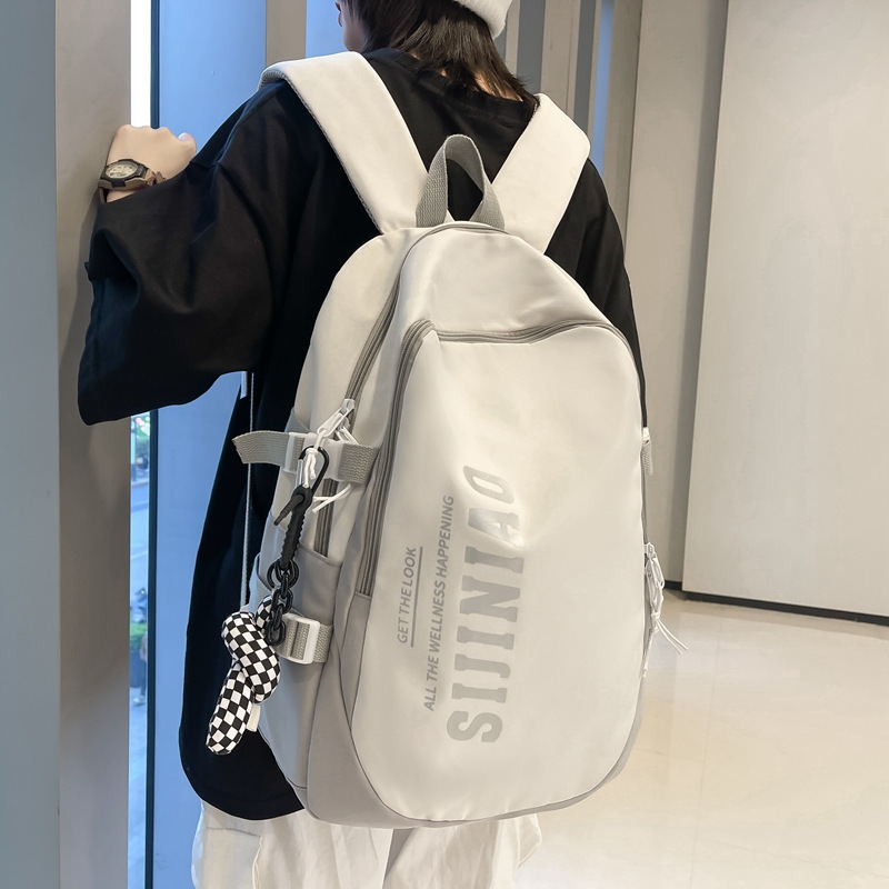 新款书包女高中生简约小初中生双肩包男大学生电脑大容量背包