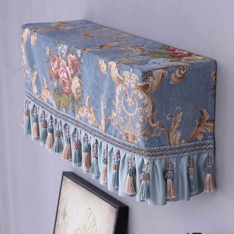 森美人欧式空调罩壁挂式挂机防尘罩套子全套盖布卧室家用1.5匹长方形大 流光四溢蓝色空调罩长度88cm*深度20cm