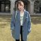 黑色感炸街西装外套2021春秋季新款宽松休闲西服上衣女灰色