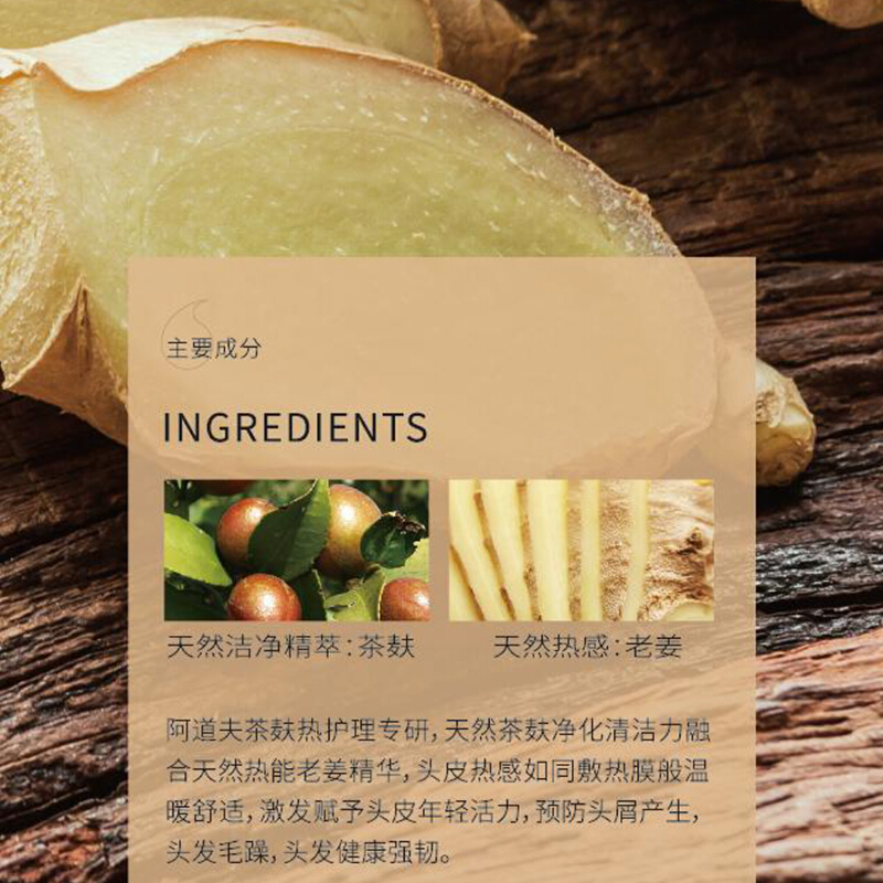阿道夫(ADOLPH)生姜护发素 茶麸热护理专研健养护发素300ml