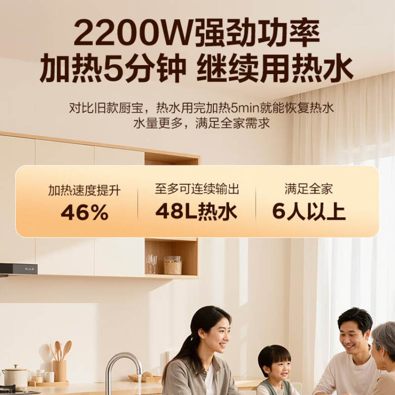 海尔(Haier)小厨宝厨房小型电热水器8升家用洗菜洗碗神器上出水2200W速热储水式热水器EC8FA高清大图