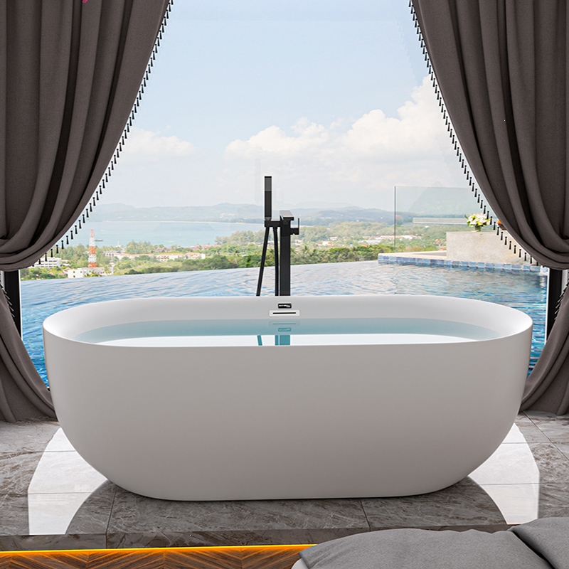 古达亚克力独立家用椭圆形移动民宿酒店小户型网红浴缸1.2米-1.8m