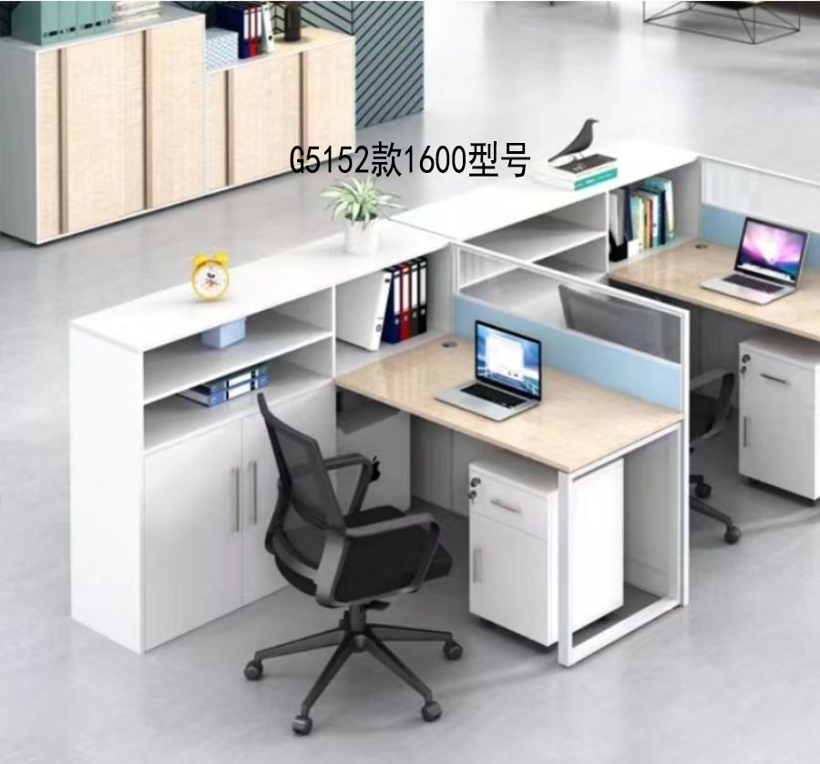 佳品文仪G5152款1600型号办公室桌椅组合现代简约带侧柜卡座员工位财务办公桌1600*1600*1100mm