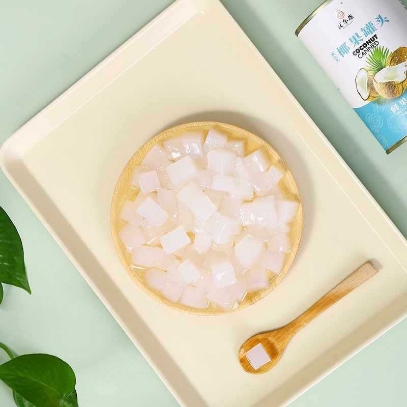 汇尔康hr新鲜糖水椰果罐头425克x5罐水果罐头方便速食休闲零食整箱