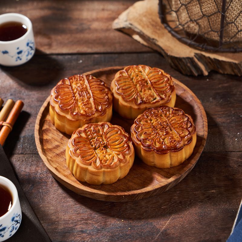 稻香村团圆吉祥12饼4味中秋月饼礼盒600g蛋黄莲蓉糕点点心多口味月饼礼盒装中秋节送礼团购