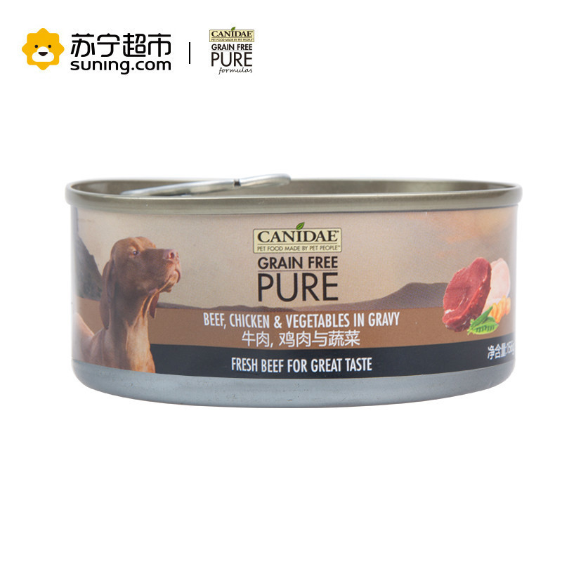 卡比狗罐头美国进口牛肉鸡肉与蔬菜犬主食罐头156g天然无谷犬湿粮狗零食拌粮