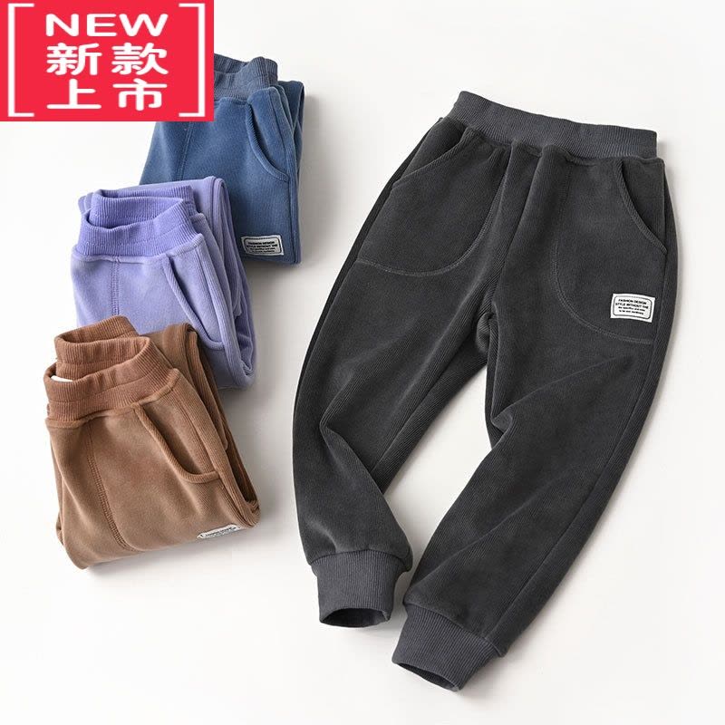 可莉允儿童加绒裤 男童女童外穿一体绒裤 秋冬季保暖裤 中小童 山东网店图片