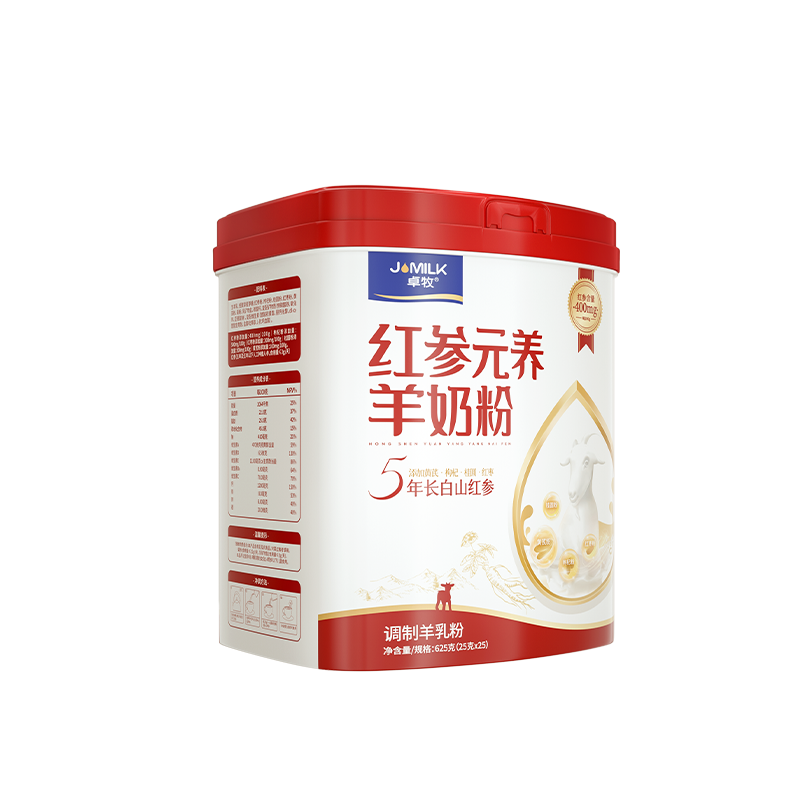 卓牧 中年青年女士红参元养羊奶粉625g高清大图