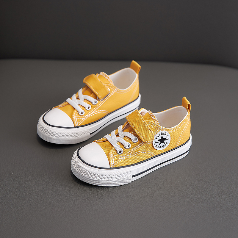 huayangtu童鞋男童女童帆布鞋男孩布鞋幼儿园小白鞋儿童秋冬球鞋潮流
