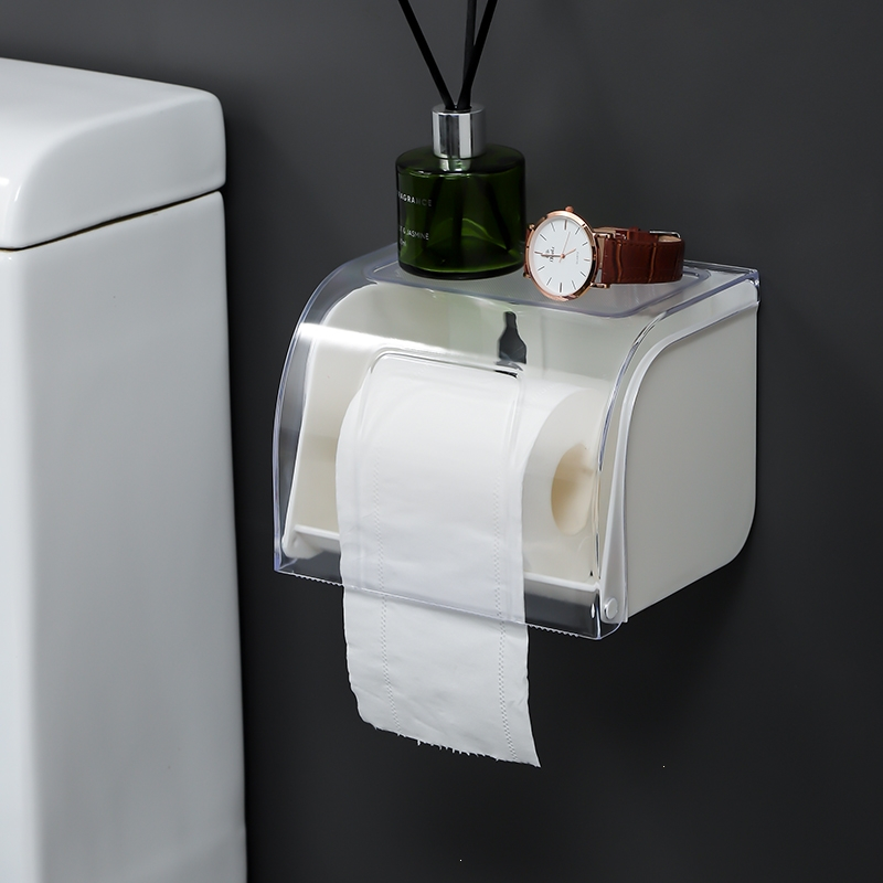 卷纸挂架卫生间卷筒盒浴室防水收纳架古达纸巾盒免打孔厕所放卫生纸的