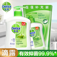 Dettol滴露健康抑菌洗手液植物呵护500g送300g补充装深层清洁抑菌99.9%温和护手不刺激儿童可用