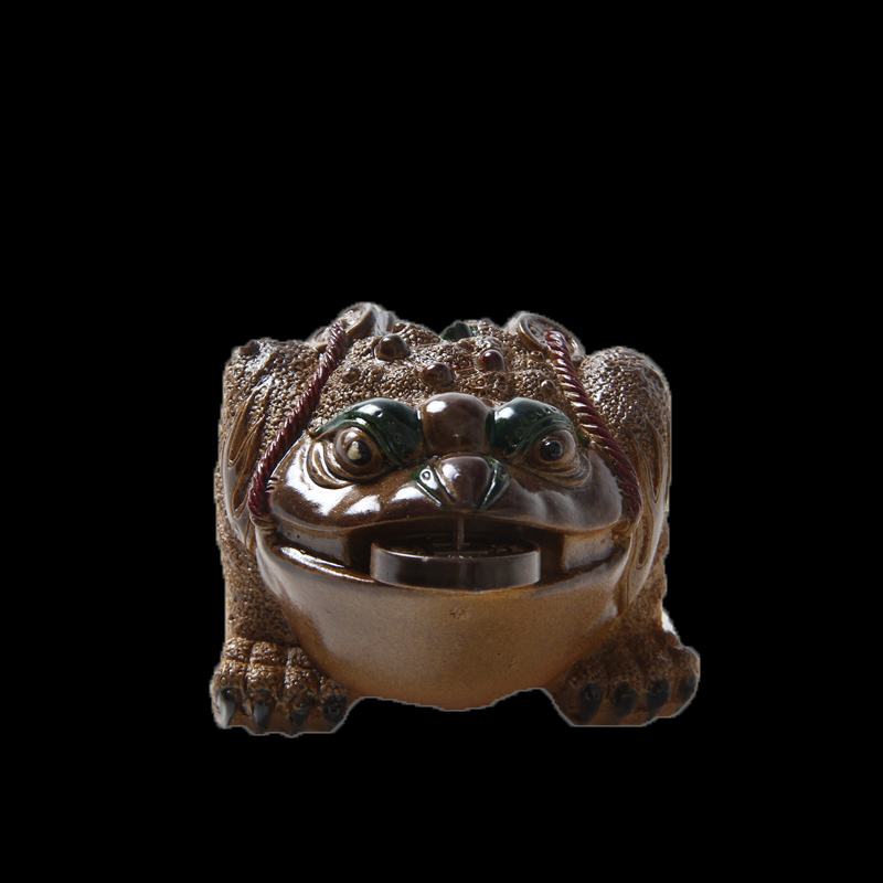 唐宏坊 金蟾紫砂茶宠摆件可养 三足金蟾蜍大号 茶桌茶台摆件儿茶道