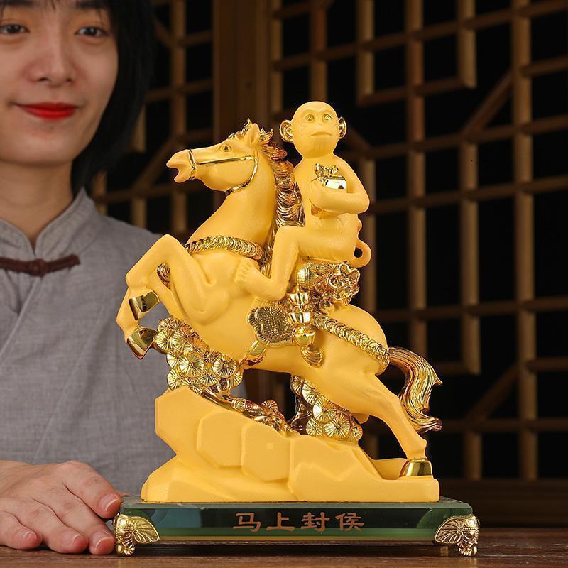 马上封侯摆件猴十二12生肖马猴子风水工艺品骑马 办公室摆设_135_867_448