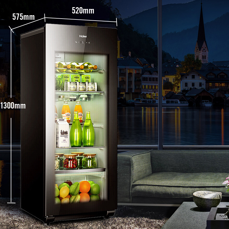 红酒柜 高端 立式冰柜 玻璃门 家用办公室 茶叶柜 冷藏饮料展示柜 侧