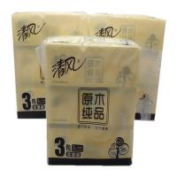 清风BR38LC1S原木纯品200抽大规格双层面巾纸 3提装(3包/提 200抽/包)