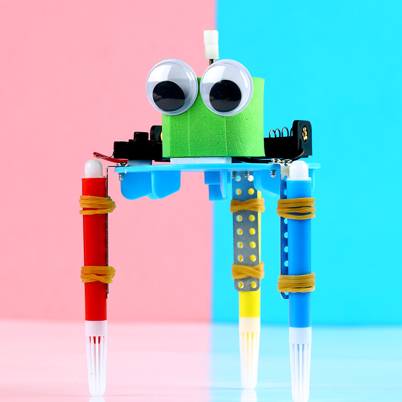 小学生科技小制作发明手工制作diy材料包科学实验玩具涂鸦机器人盒装