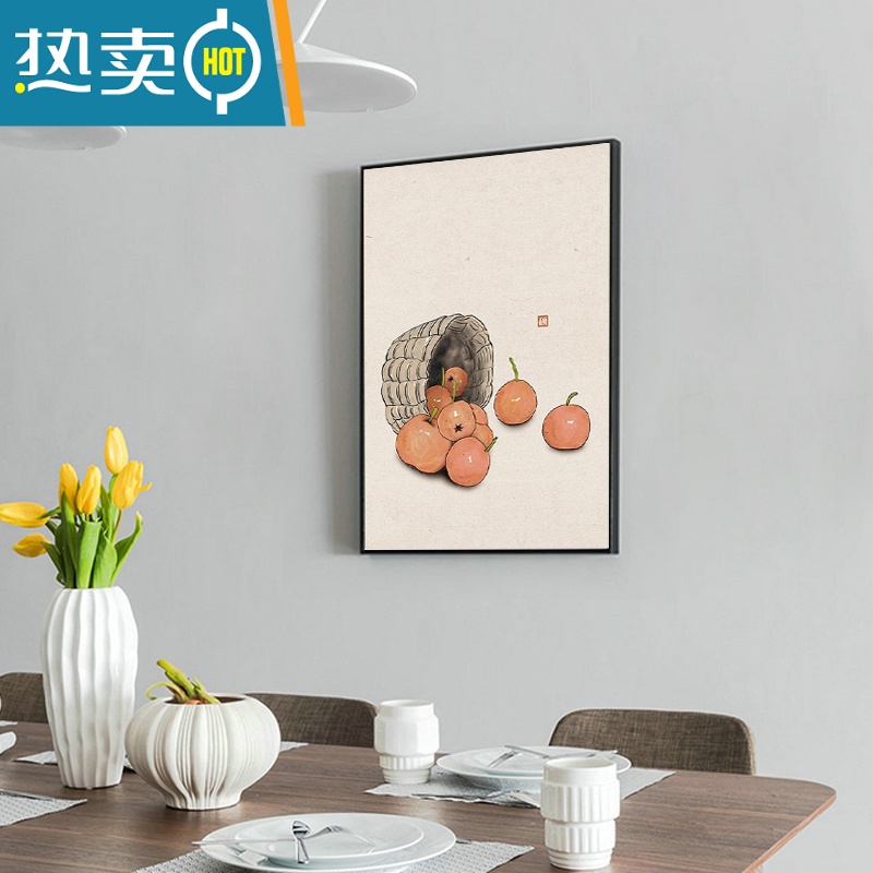 敬平新中式餐厅装饰画寓意好事事如意吉祥现代客厅玄关挂画饭厅壁画装饰画高清大图