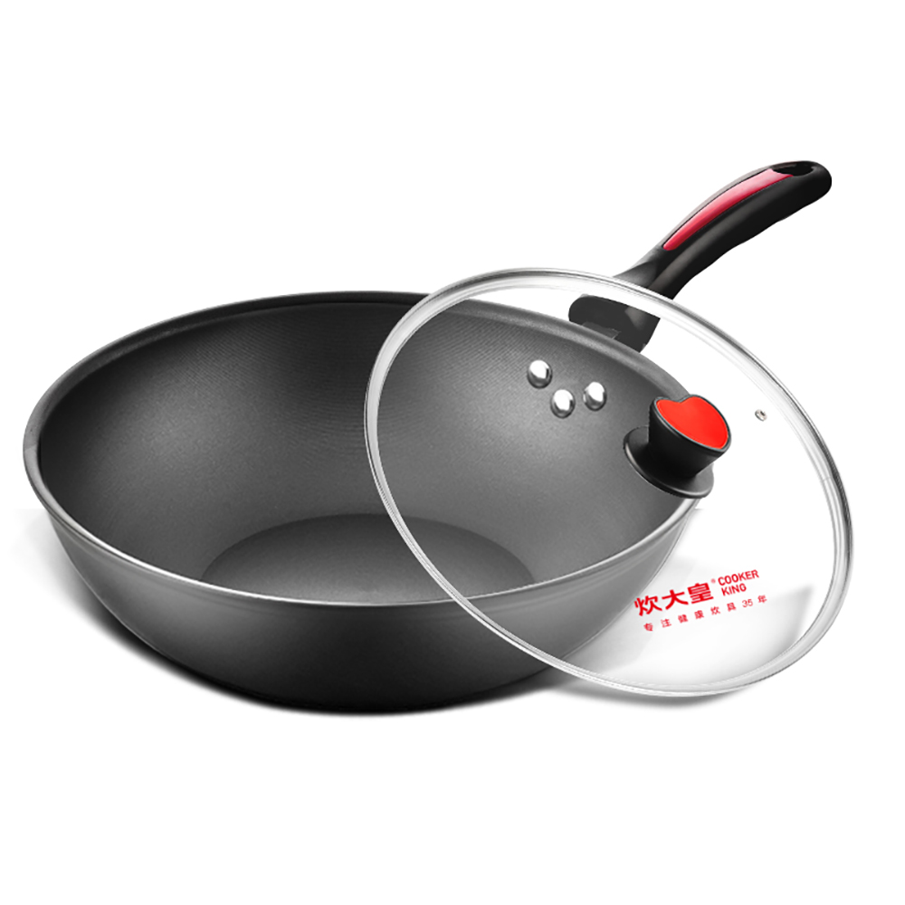 炊大皇cookerking炒锅不粘锅无油烟炒菜锅燃气电磁炉通
