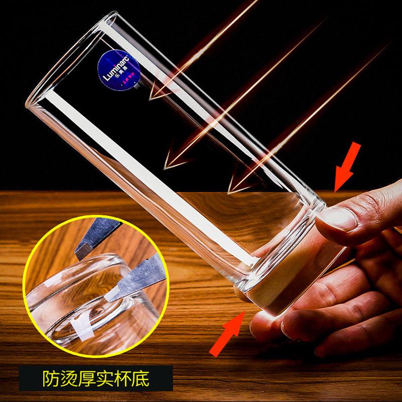乐美雅 玻璃杯耐高家用水杯-方杯300ml高清大图