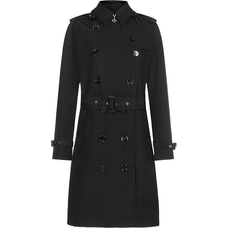 burberry 博柏利 女款聚酯纤维中长款连帽trench风衣外套 80335201
