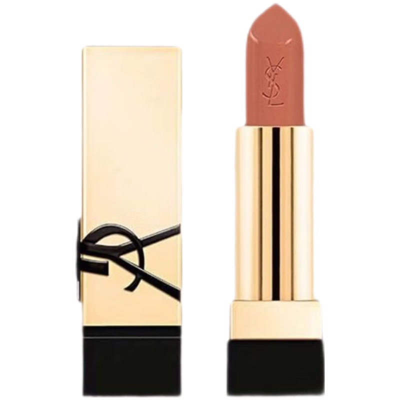 圣罗兰(YSL)黑金浮雕方管口红裸色繆斯NM#小样1支 滋润清透提色显白