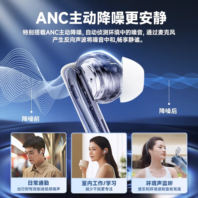 EDIFIER/漫步者X5PRO主动降噪蓝牙耳机无线入耳式运动2023新款似lollipro2 川白高清大图