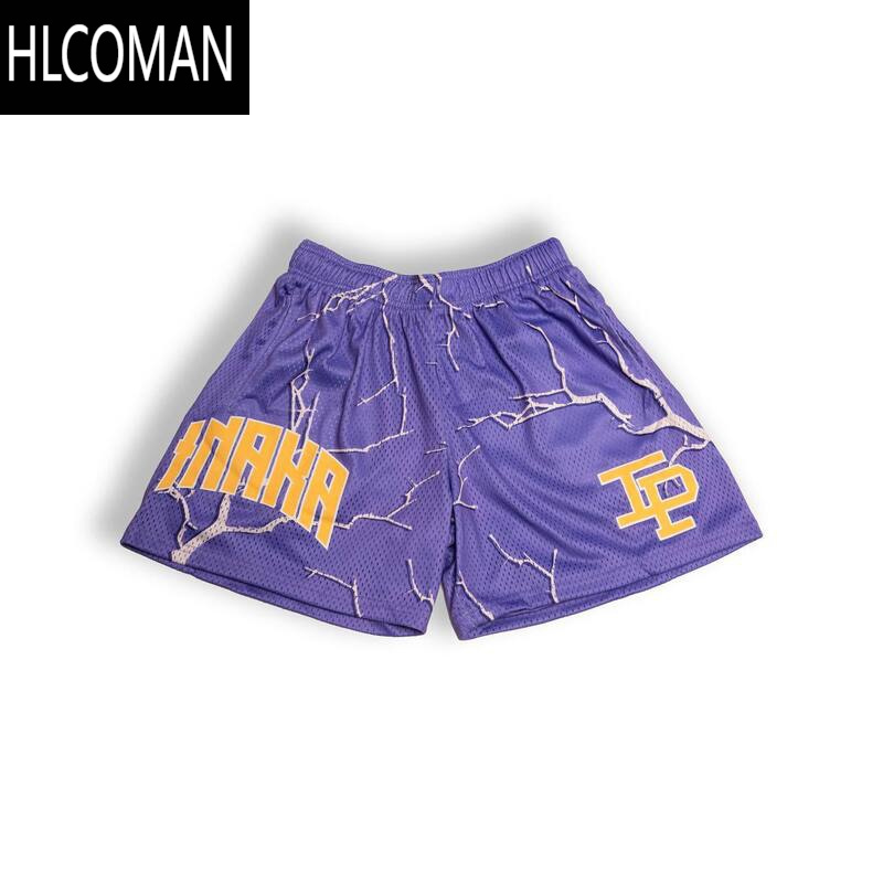 HLCOMAN美式潮牌休闲运动跑步健身篮球裤男女夏季四分不过膝宽松短裤