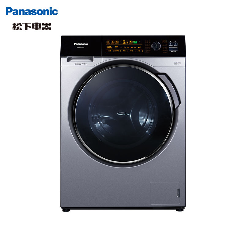 松下(Panasonic) XQG80-E8255 8公斤变频 新泡沫三维立体洗 静音节能滚筒洗衣机 （钛空银）