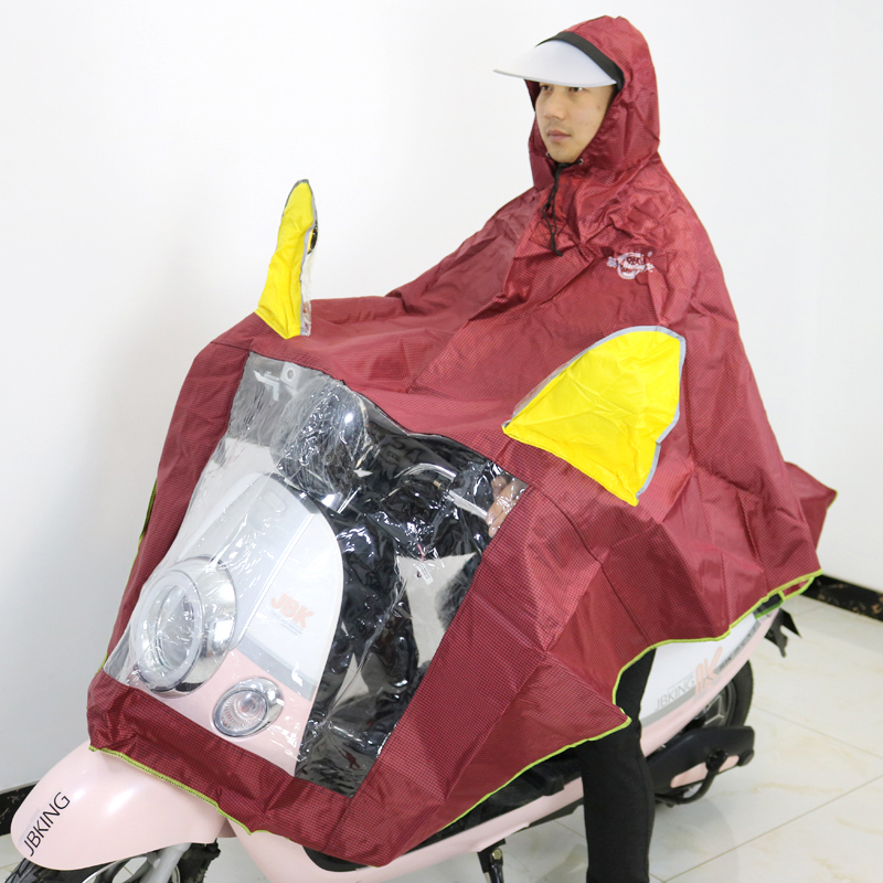 暴龙雨衣电动车雨披电瓶车摩托车成人单人男女加大加厚反光大帽檐
