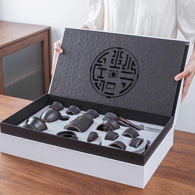 铭威盾井栏壶白礼盒-带圆满茶盘升级款高清大图