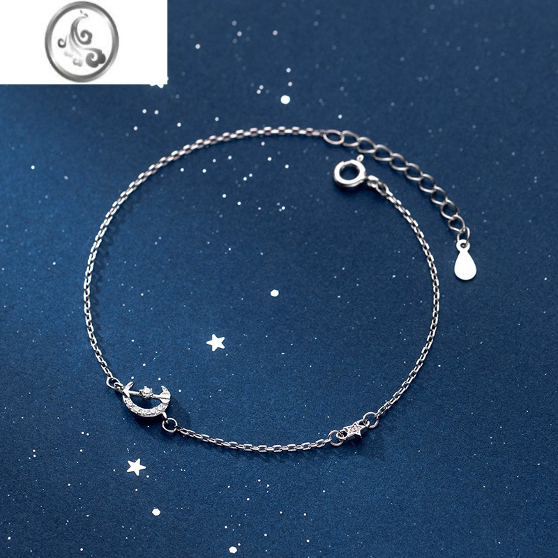 jimis925银银手链女小清新丘比特之箭森系镶钻星月手环手饰学生礼物夏