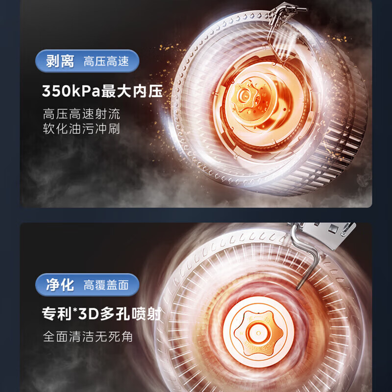 美的(Midea)烟灶套装23m³大风量1000Pa侧吸变频吸油烟机5.2kW燃气灶高温蒸汽洗烟灶联动JZ5+Q529L