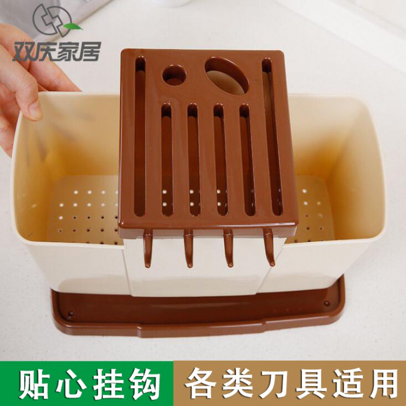 厨房用品刀架刀座筷子置物架筷笼刀架一体放刀架多功能刀具收纳架收纳层架 三维工匠高清大图