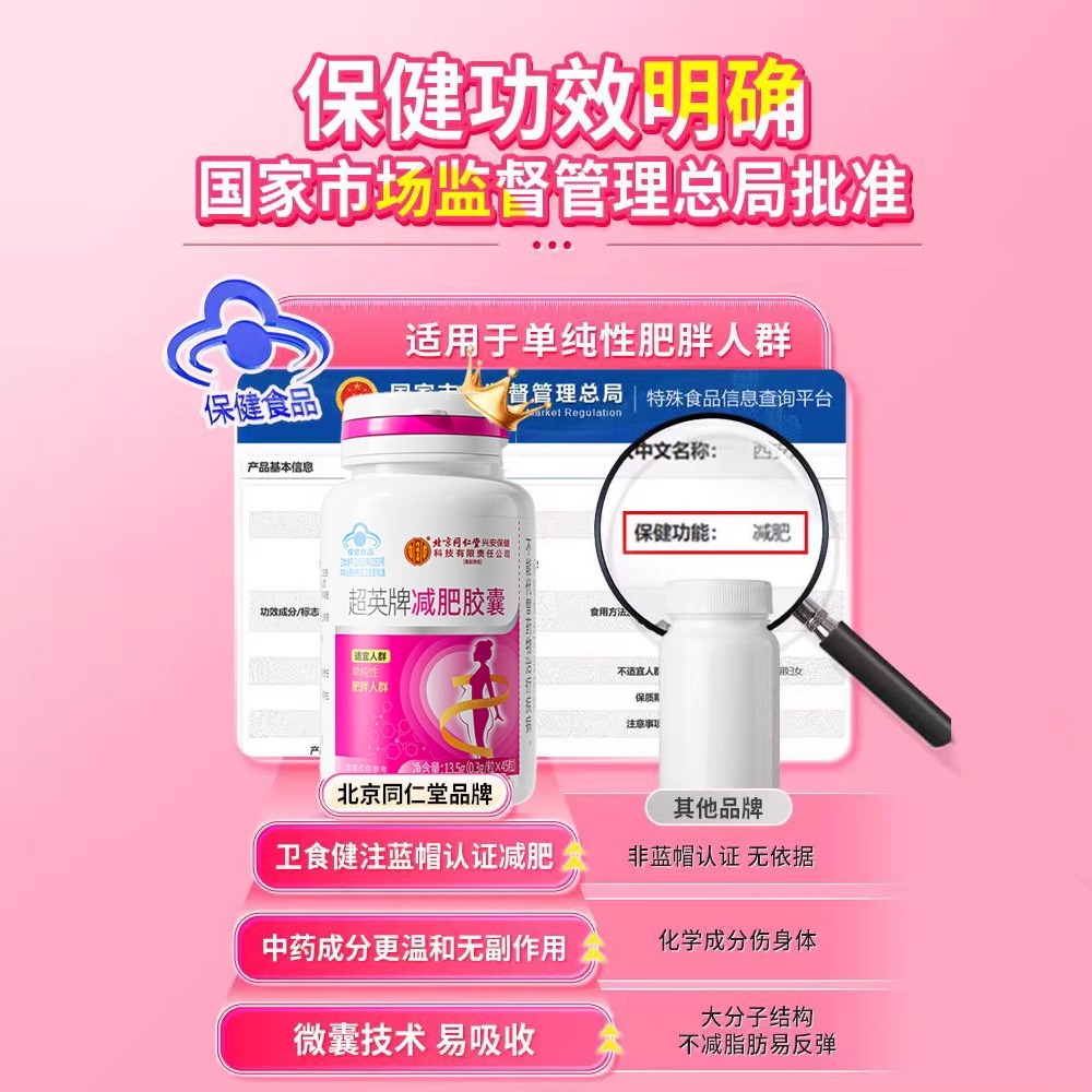 北京同仁堂 减肥胶囊瘦腰瘦身瘦腿胖减肥男女非左旋肉碱官方旗舰店正品高清大图