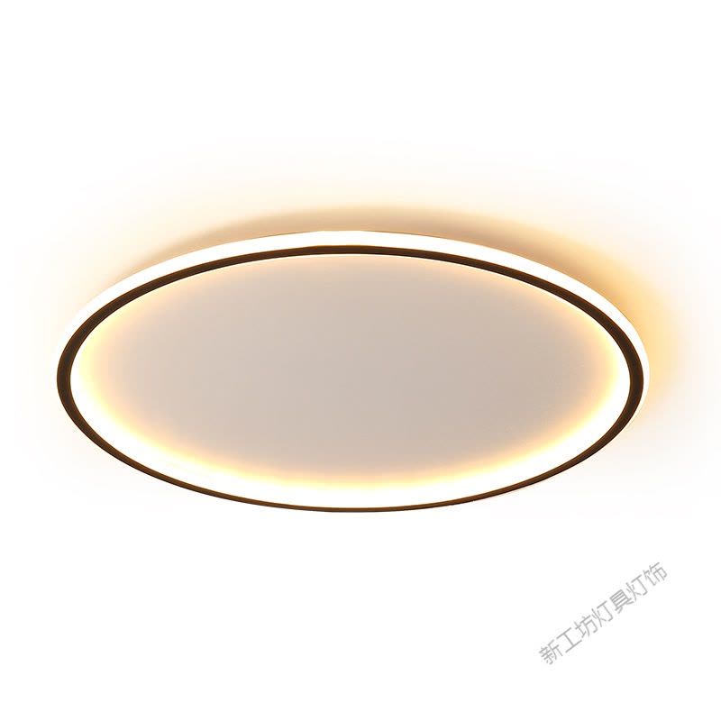 苏宁放心购 简约风黑色卧室灯吸顶灯铁艺餐厅书房温馨圆形led客厅灯具北欧灯图片