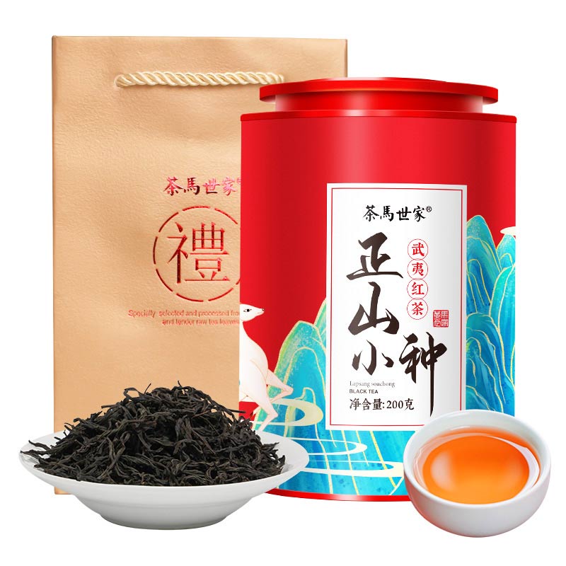 茶馬世家武夷山桐木关浓香型正山小种红茶铁罐装200g