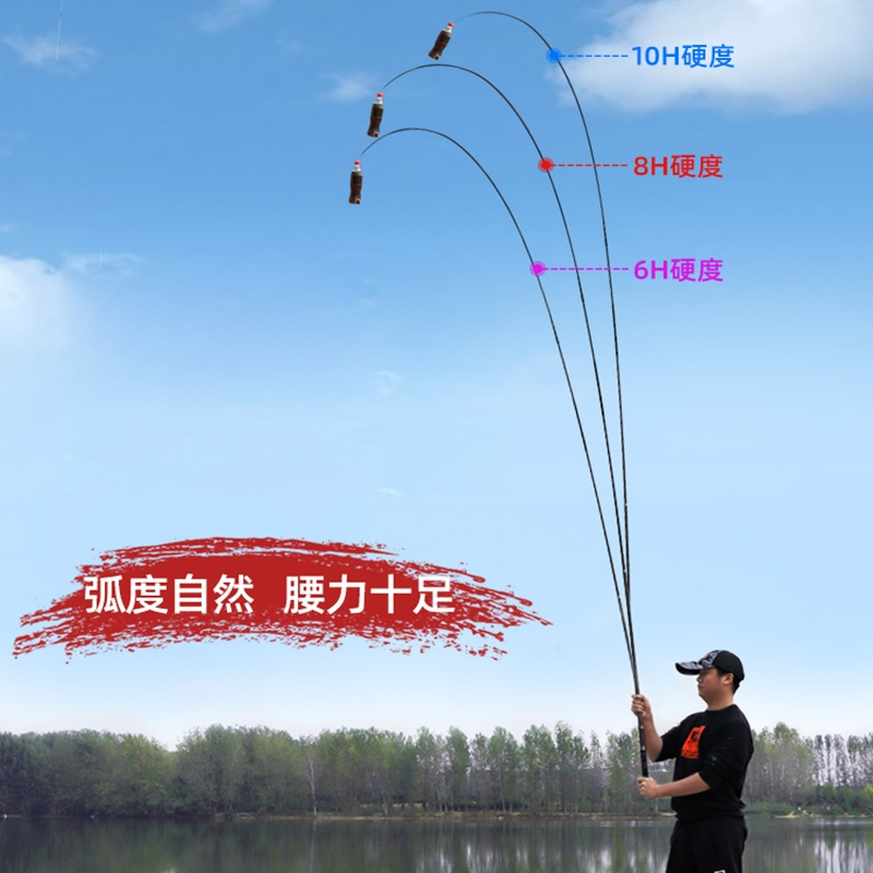闪电客黑坑钓鱼竿超硬超轻黑棍6H8h10h飞磕19调手杆用专台钓竿战斗罗非7