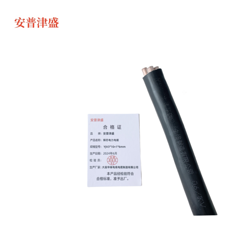 安普津盛 铜芯电力电缆YJV3*10+1*6mm 0.6/1kv米高清大图