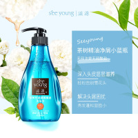 滋源无硅油茶树去屑去油精油洗发水露膏玫瑰柔顺400ml*2洗发水+535ml护发素+2支牙膏香氛护发素洗护套装