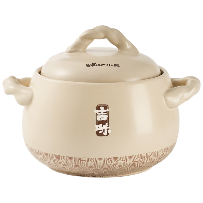小熊(Bear)砂锅 砂锅煲汤炖锅燃气灶陶瓷锅沙锅(3.5L) CP-G0064-P02