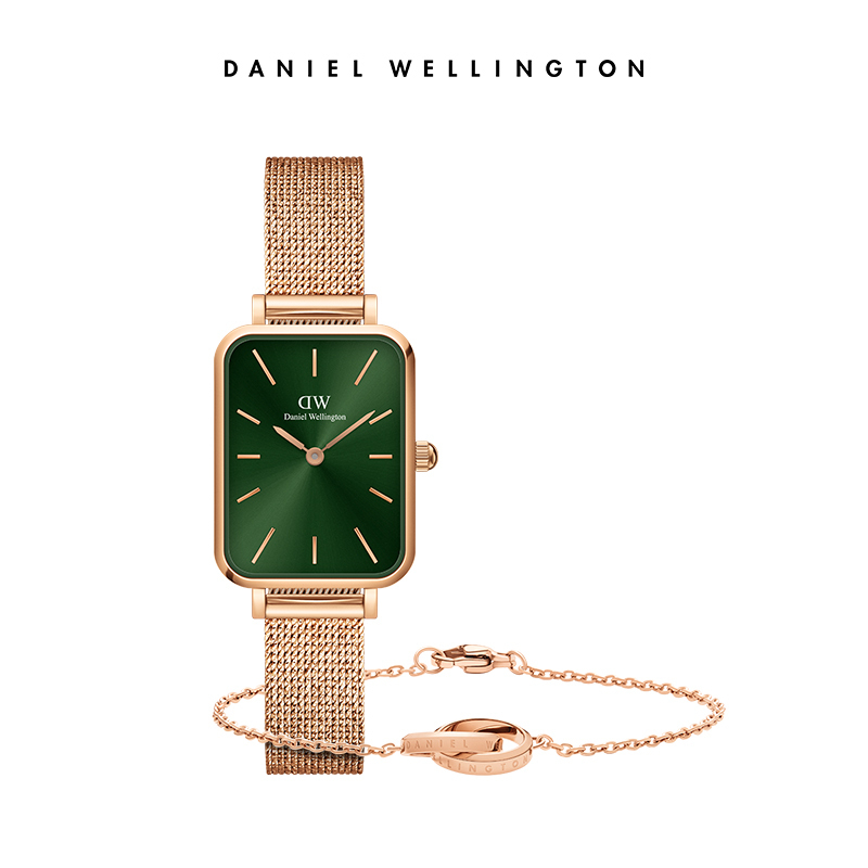新品dw小方表手表女轻奢方形女表手链套装丹尼尔惠灵顿正品