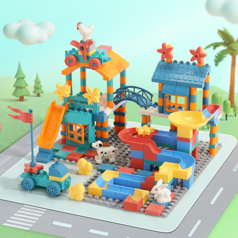 omkhe 积木玩具拼装大颗粒兼容乐高男孩积木1-2-3岁儿童创意城堡积木4