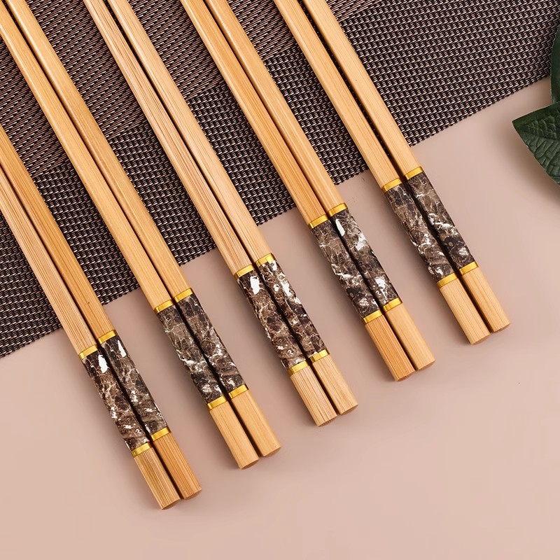 艺雅璐高端楠竹筷子新款天然木质家用无漆无蜡防滑快子抗菌防霉高清大图