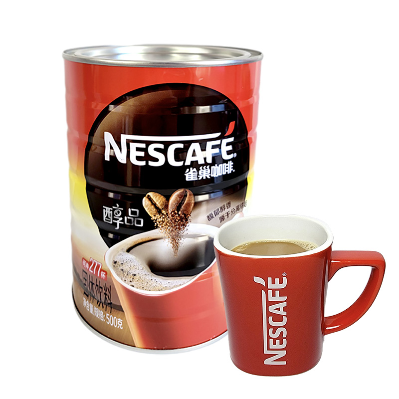 NESCAFE雀巢醇品速溶咖啡铁罐装500g双豆分离烘焙