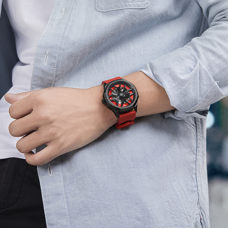 劳士顿(ROSDN)无畏系列手表男自动机械表运动简约胶带商务男士怀表时尚国产潮流镂空男表G2188高清大图