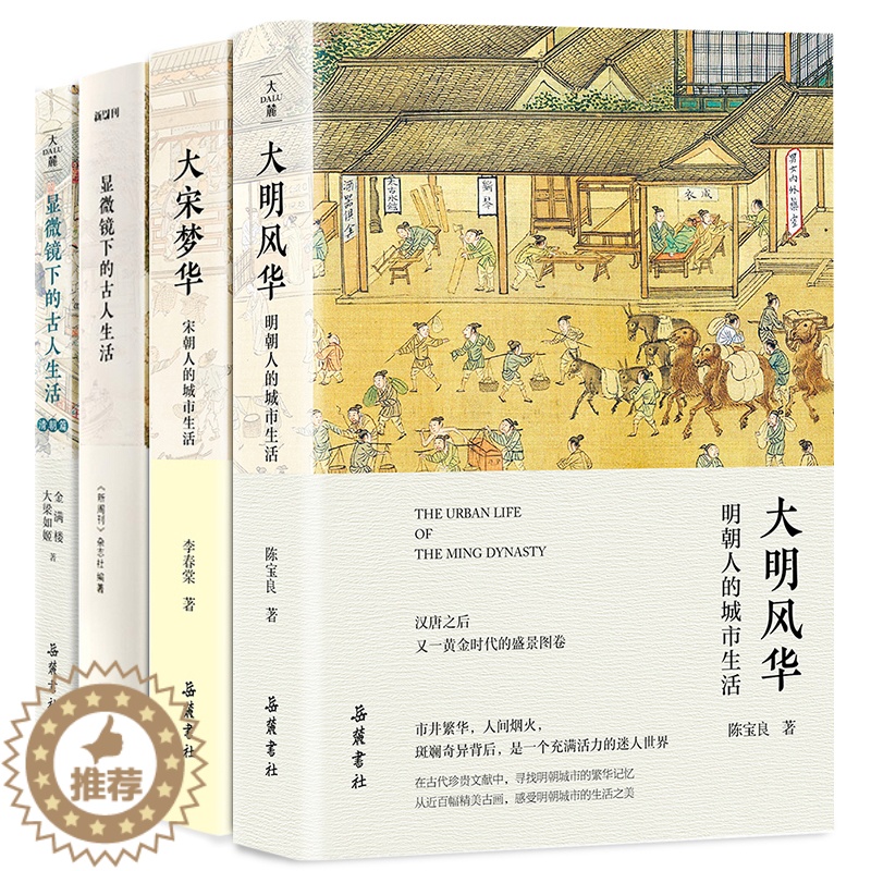 [醉染正版]4册 大明风华+大宋梦华+显微镜下的古人生活+清朝篇 明朝宋朝人的城市生活 古代人的日常生活衣食住行 中国历